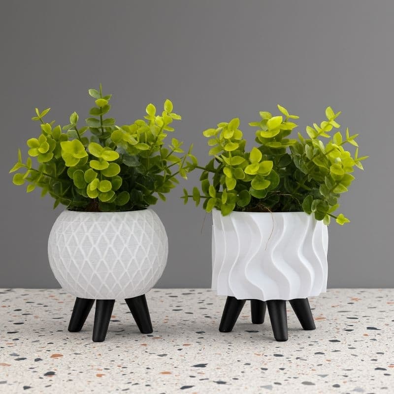 Kit 2 vasos com planta artificial - para decorar sala - escritório - quarto - banheiro