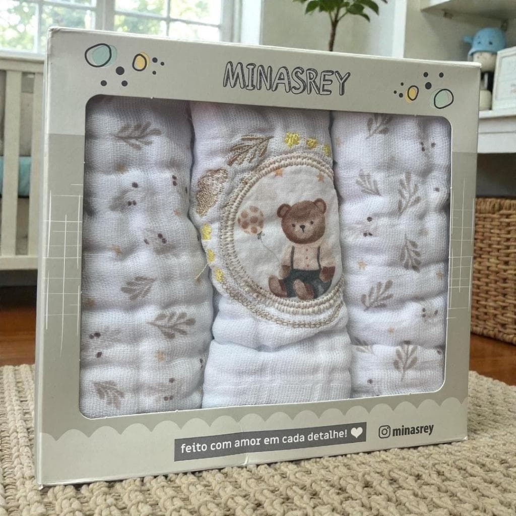 Pano de Boca Babete Bebê Tecido Soft | Macio e Absorvente 40x20cm | Muito Mimo