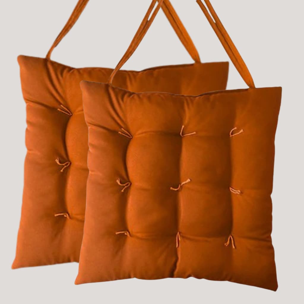 Kit 2 Almofadas Assento para Cadeira 40x40 Futon Assento Encosto Cordinhas