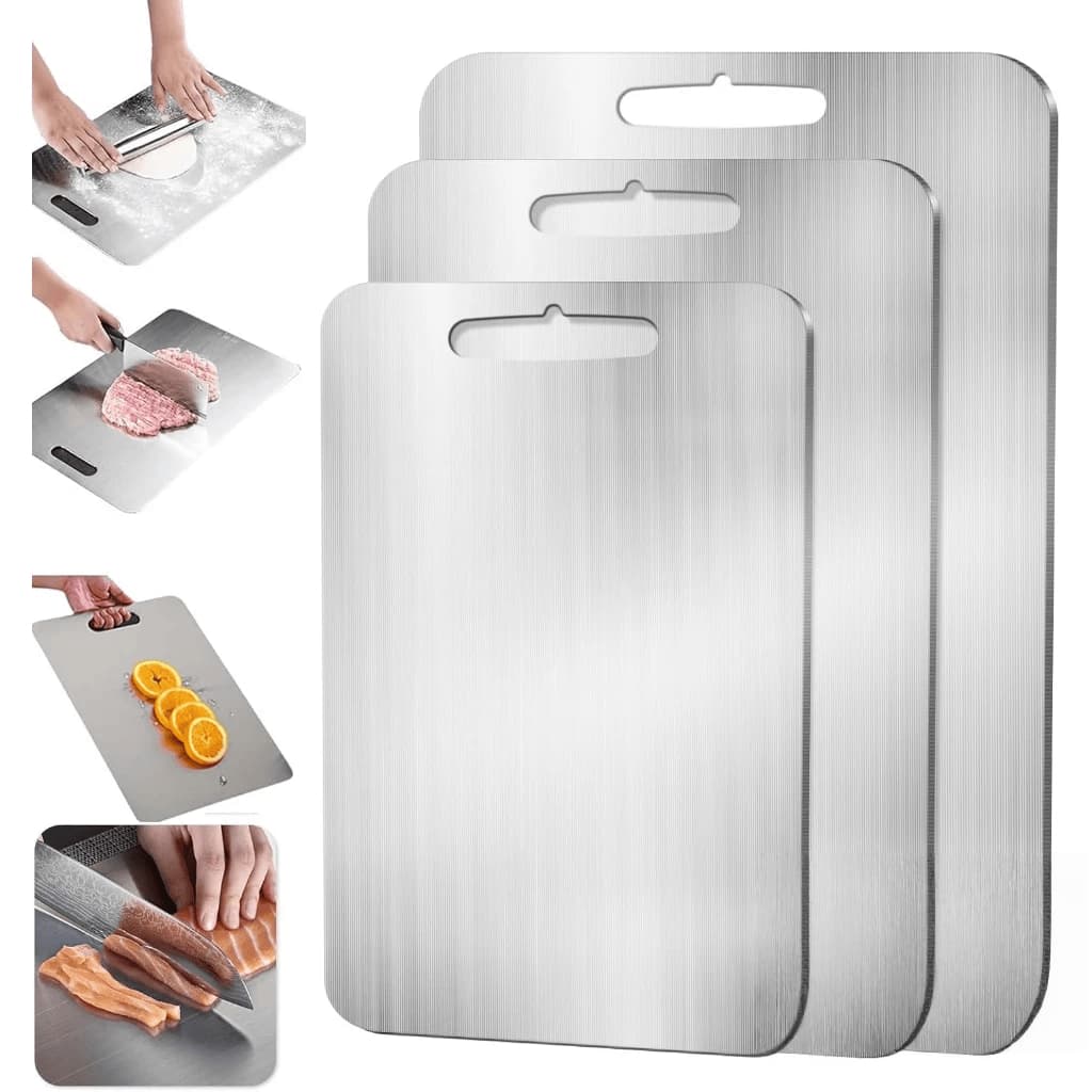 Tábua De Corte 304 Aço Inoxidável Antibacteriana À Prova De Mofo 46 Cm Tábua De Cozinha