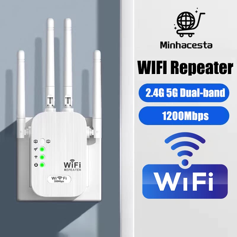 Repetidor Wifi 1200Mbps 4 Antenas Ultra Rápido 110V/220V Amplificador De Sinal Profissional - G8