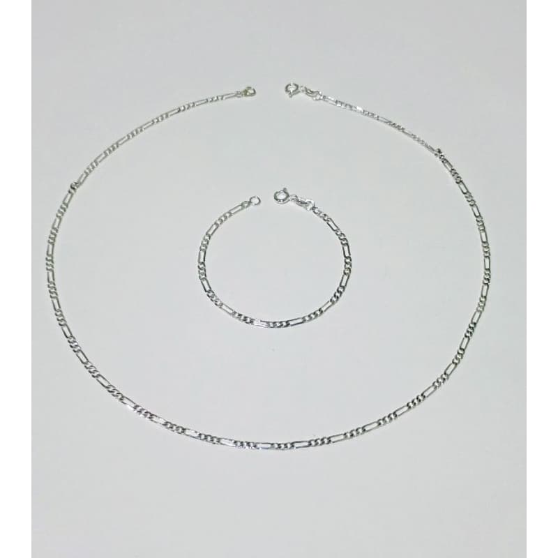 Kit corrente e pulseira infantil masculino 3x1 banhado em prata 925