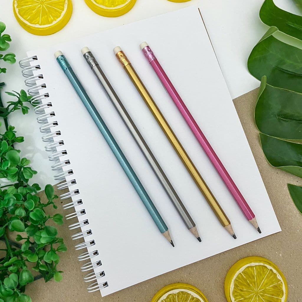 Lápis Preto Grafite HB Metálico - Yins