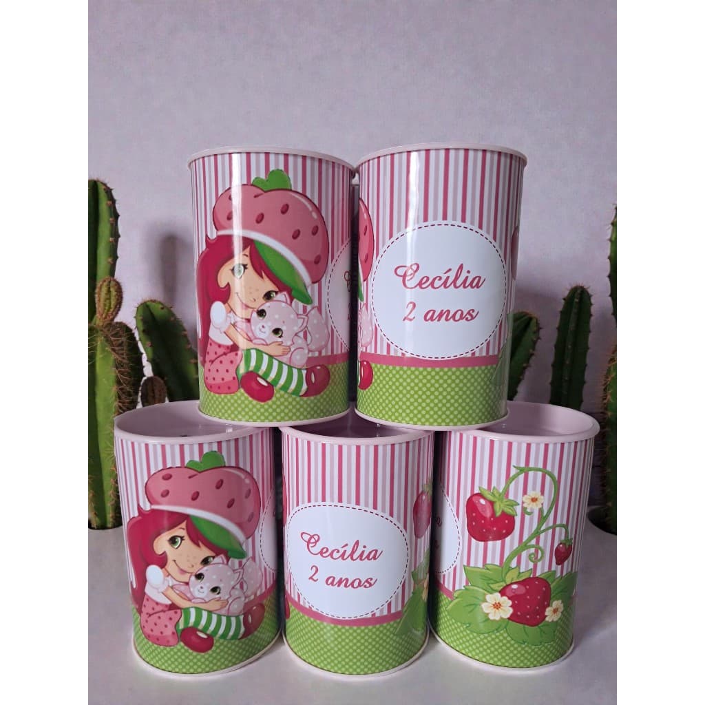 10 Lembrancinha Cofrinho Personalizado Moranguinho Baby