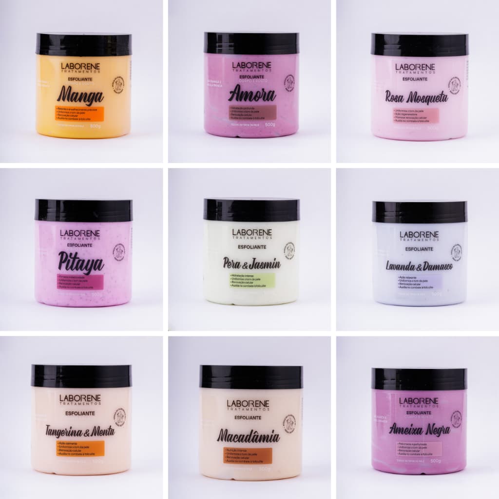 Esfoliante Corpo e Rosto Skincare 500g/Clareador Auxilia no Clareamento da Pele - Laborene