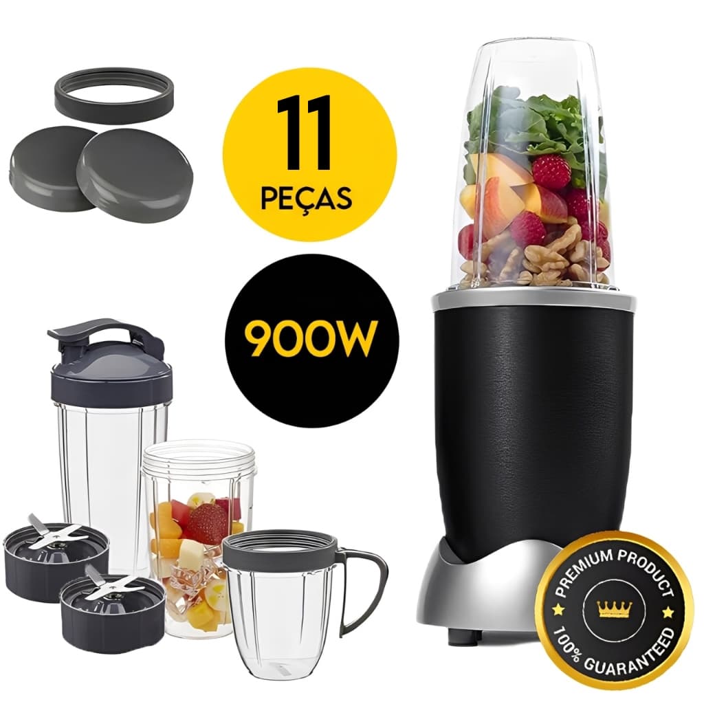 Liquidificador Portátil 900W 11 Peças 110V / 220V Personal Blender Fitness