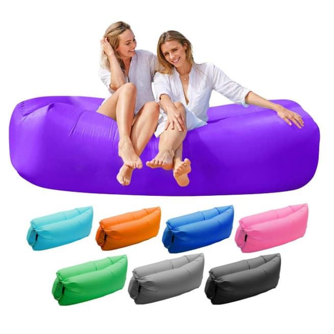 Air Sofá Inflável Puff Portátil de Nylon para Praia, Piscina, Viagens e Áreas Externas