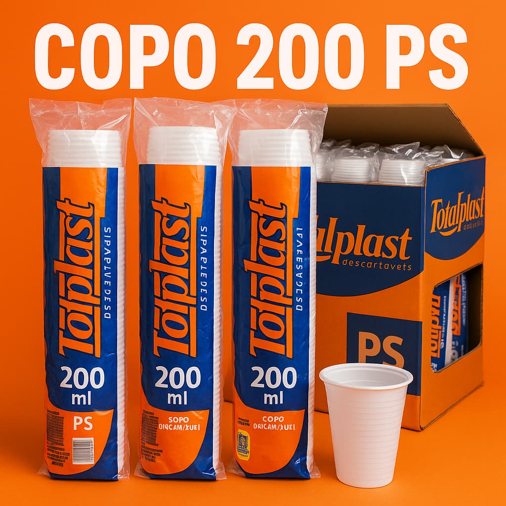 1000 Copos Descartável 200ml PS Transparente | Festa Suco Água Refrigerante