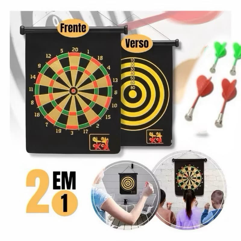 🎯 Alvo Magnético Infantil com Dardos | Brinquedo Educativo Seguro | 2 em 1 Dobrável