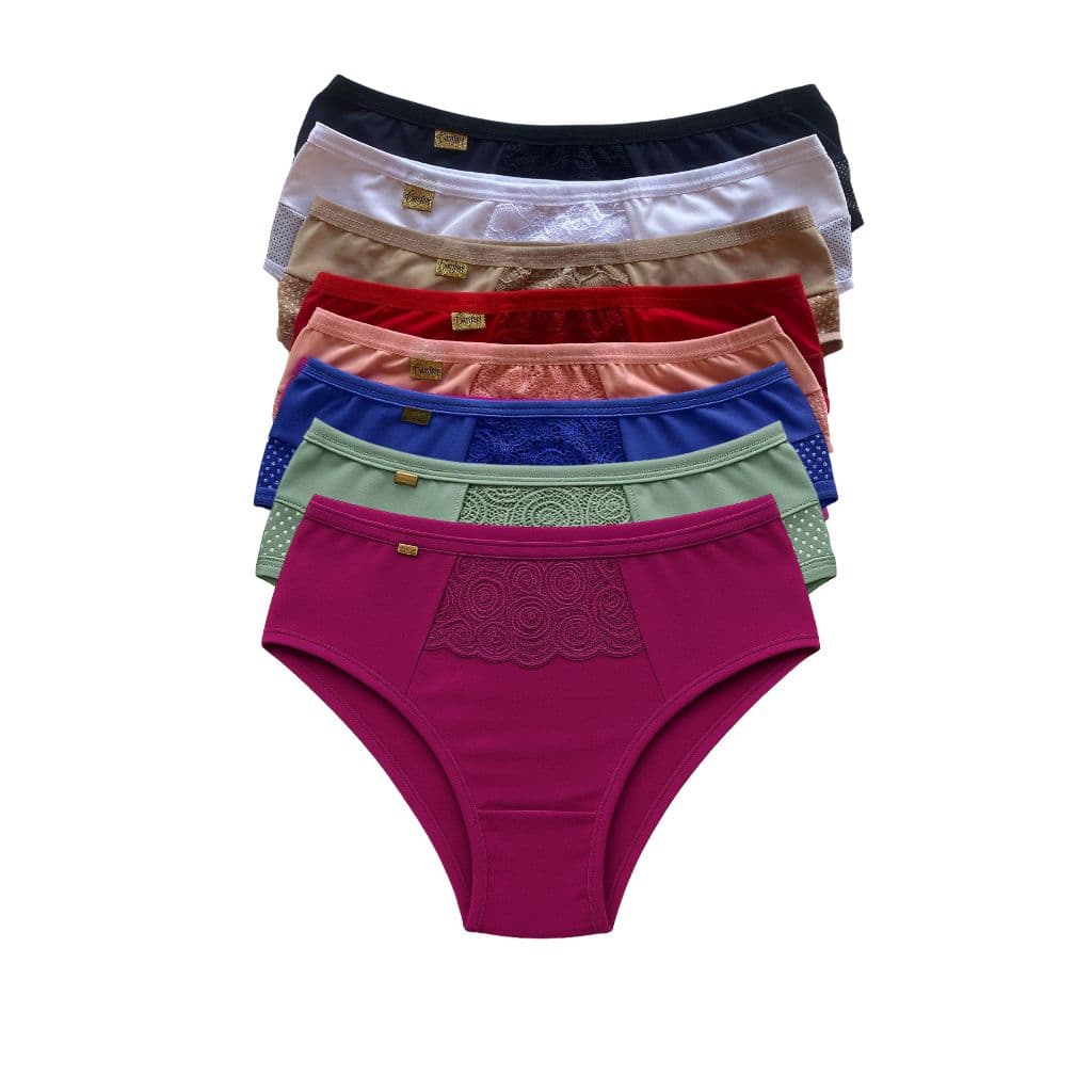 Kit Calcinha Cintura Alta Tangão Cós Alto Conforto Feminina Senhora