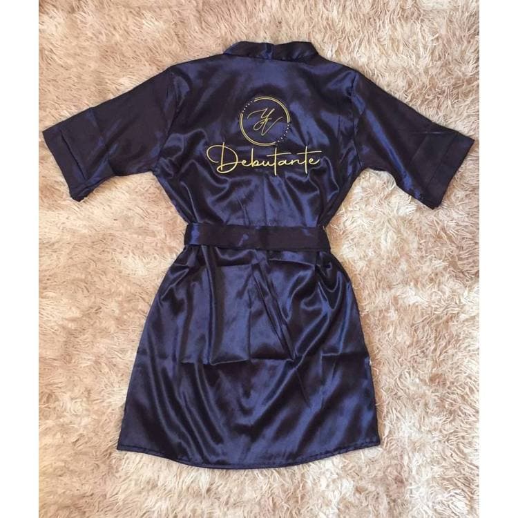 Robe de Cetim Manga 3/4 com Elastano Bordado Personalizado Brasão Competição