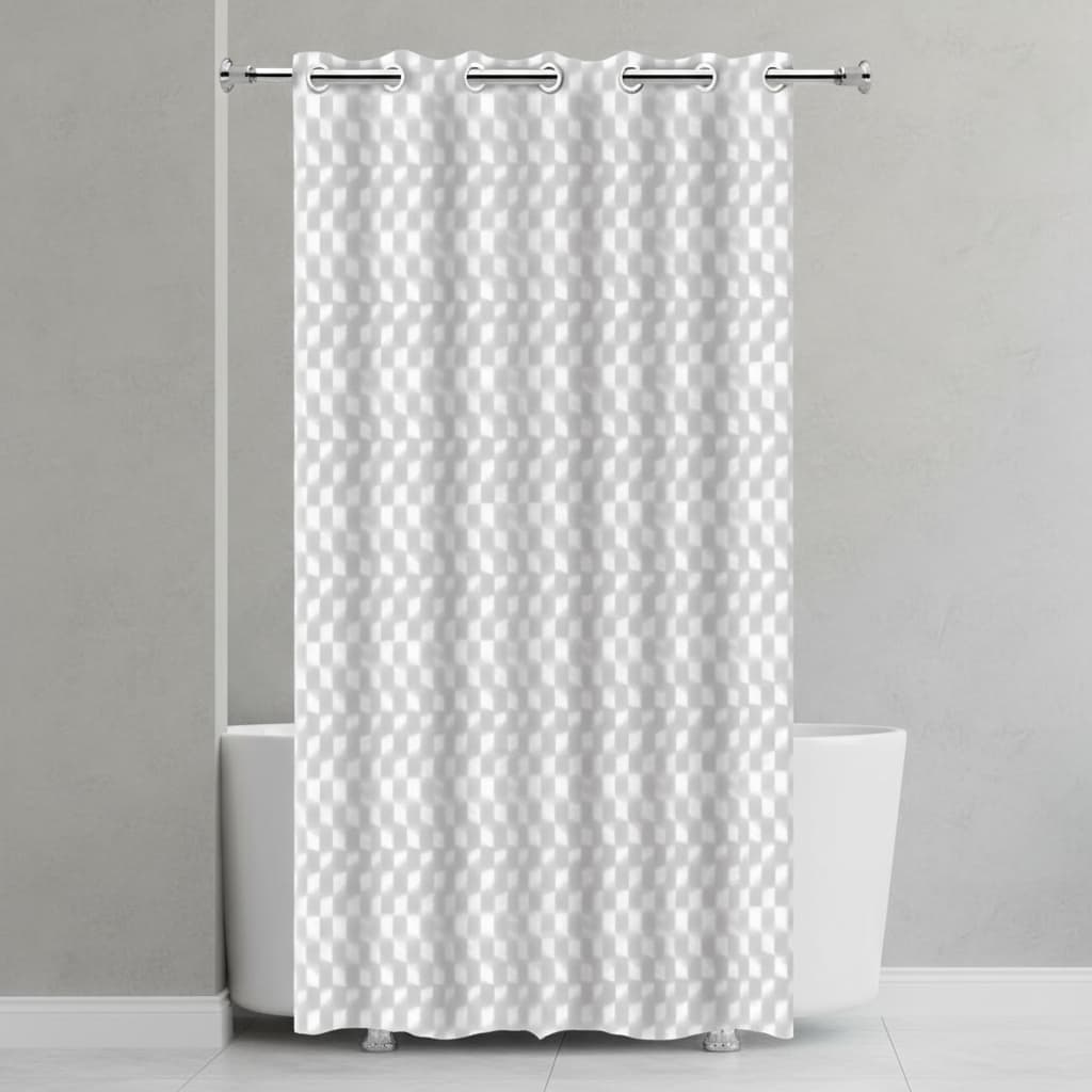 Cortina Para Box PVC 3D Translúcida 1,38M X 1,98M Antimofo Impermeável Com Ilhós Chuveiro Banheiro