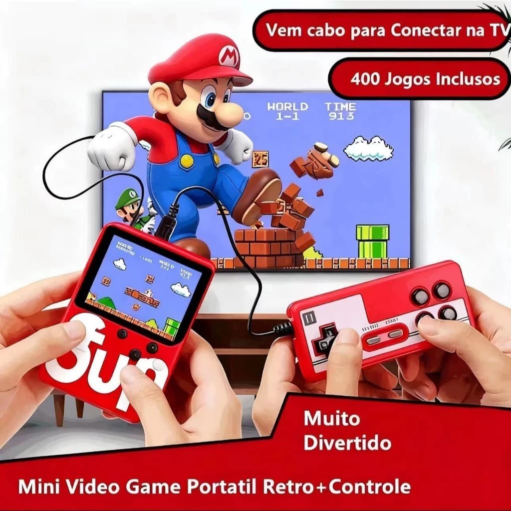 Mini Video Game Sup Game Box 400 Jogos Em 1 Portátil Jogos Antigos