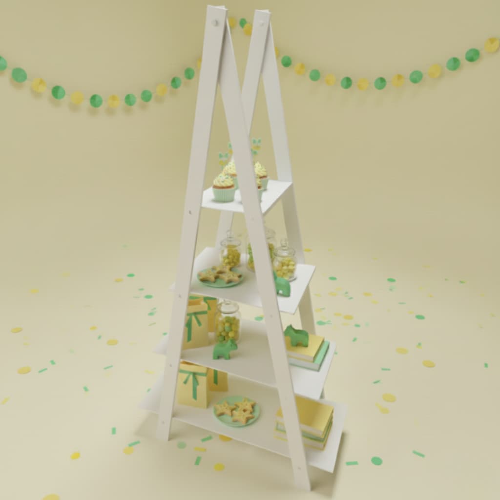 Escadinha Escada Porta Doces Lembrancinhas Festa 4 Andares MDF BRANCO