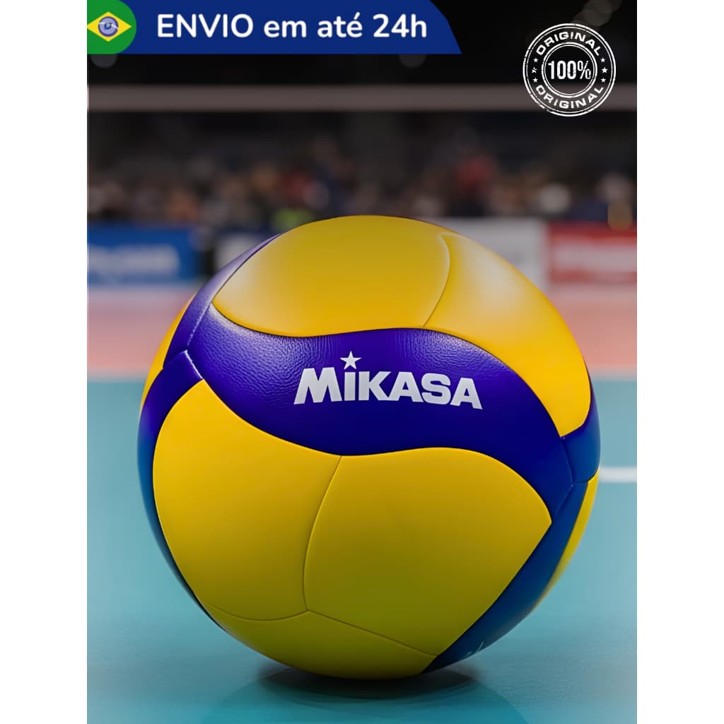 Bola Voleibol Vôlei Mikasa V370w Quadra Areia Leve Macia Profissional Reforçada Costurada - Oficial
