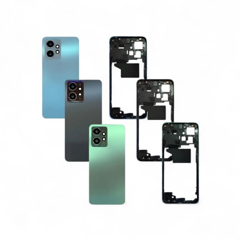 kit Aro lateral + tampa traseira + lente para xiaomi redmi note 12 4g