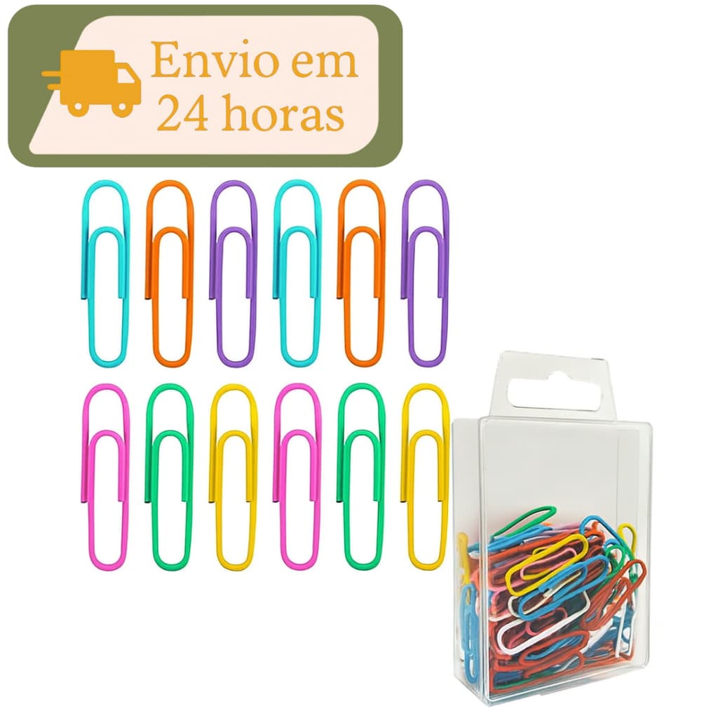 Clipes de Papel Coloridos – Kits com 100 ou 200 unidades