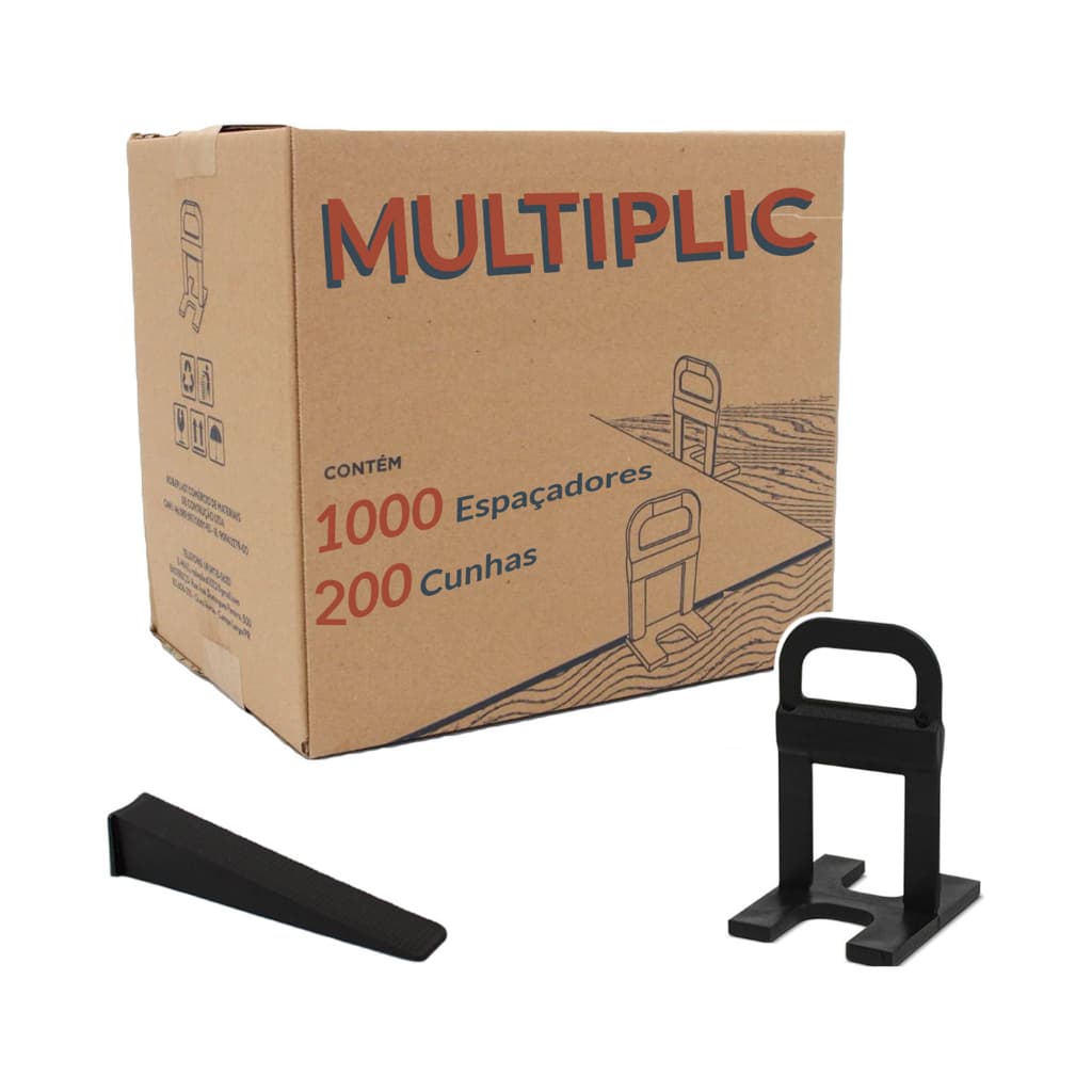 Espaçador Nivelador de Piso 1mm 1.5mm e 2mm 1000un + 200un Cunhas Nivelatec