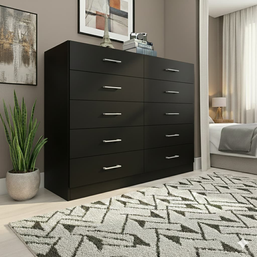 Cômoda para Quarto 10 Gavetas Antares Caribe - SHARK MOVEIS