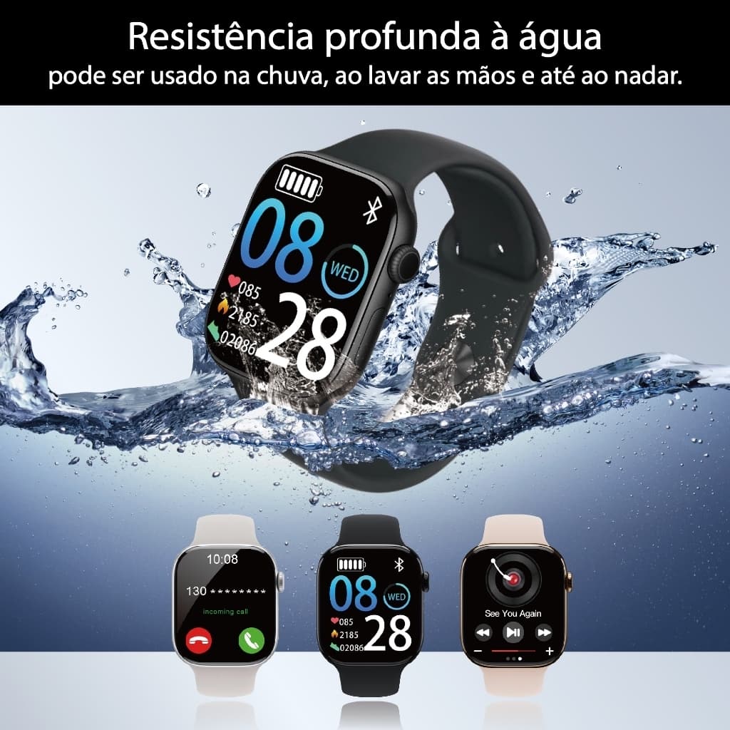 Smartwatch S11 Série 11 Tela AMOLED Bluetooth notificações de WhatsApp, GPS, Monitora Saude, Chat GPT e notificações de