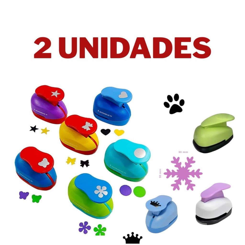 KIT 2 Furador De EVA E Papel 16mm - flor Estrela Laço borboleta quadrado circulo desenhos variados