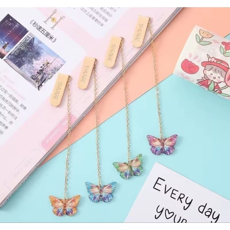 Marcador de Páginas Livros com pingente de Borboleta