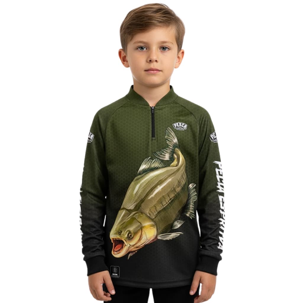 Camisa Camiseta Blusa de Pesca Tamba Infantil Menino com Proteção Solar uv50