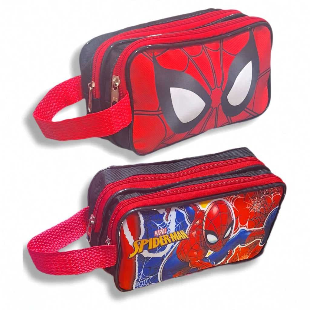 Estojo Infantil Escolar Grande Homem Aranha Spider Men Personagem 2 Divisorias Com alça