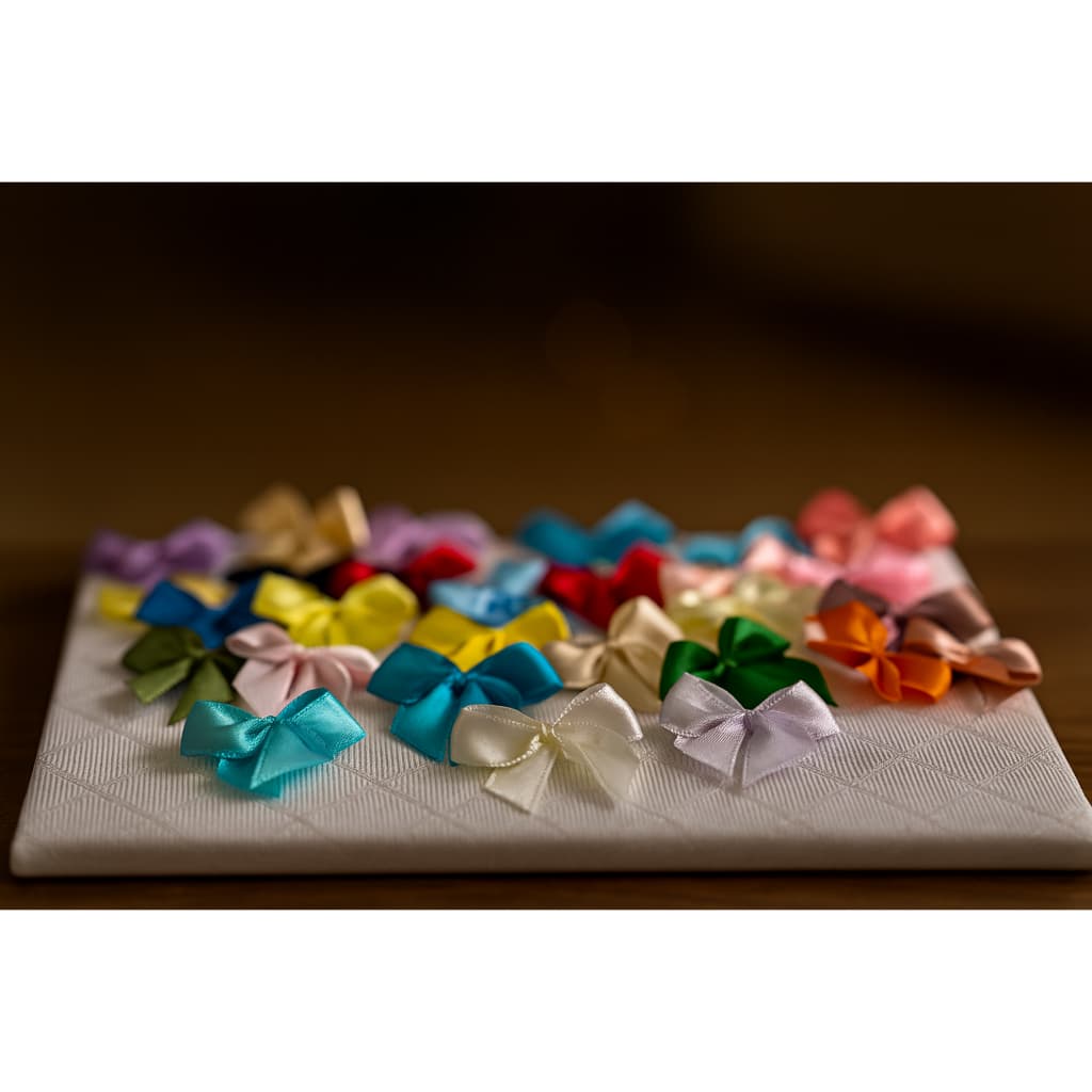 100 Mini Laços de Cetim (3x2cm) - Fita P/ Artesanato e Lembrancinhas