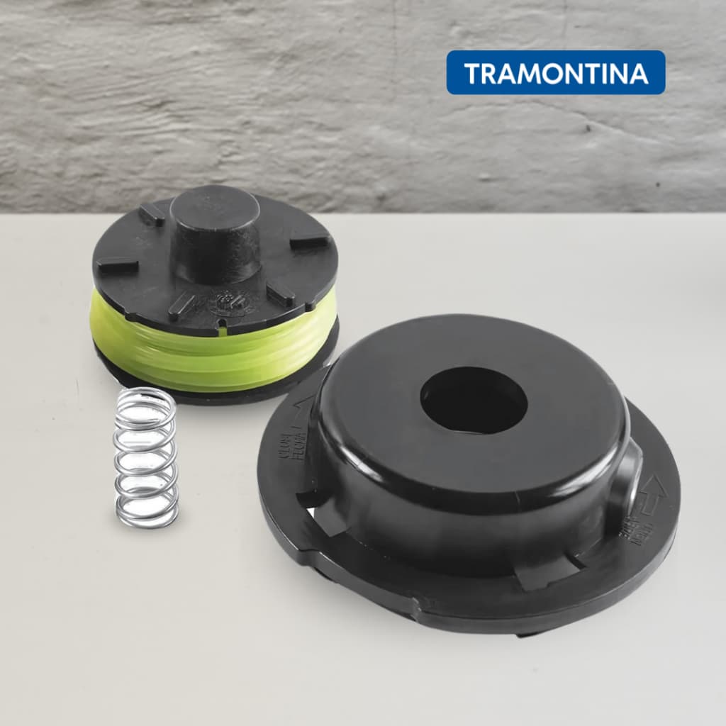 Carretel Completo Kit Para Aparador De Grama Tramontina + Tampa Carretel + Mola Para Aparadores De Grama Jardim