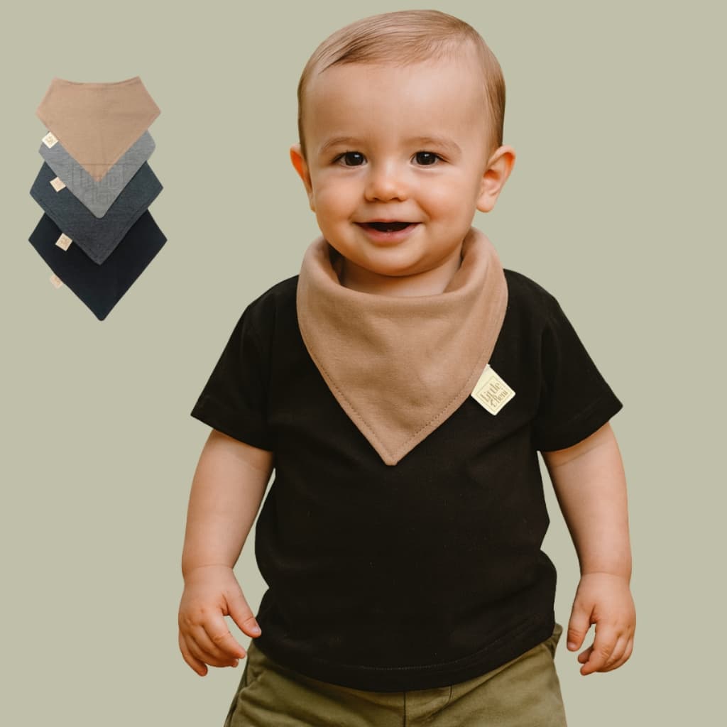 Kit 4 Bandanas Babadores para Bebê em algodão