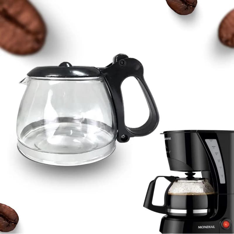Jarra Cafeteira Mondial Pratic 17 Compatível Vidro Reforçado, cor preta