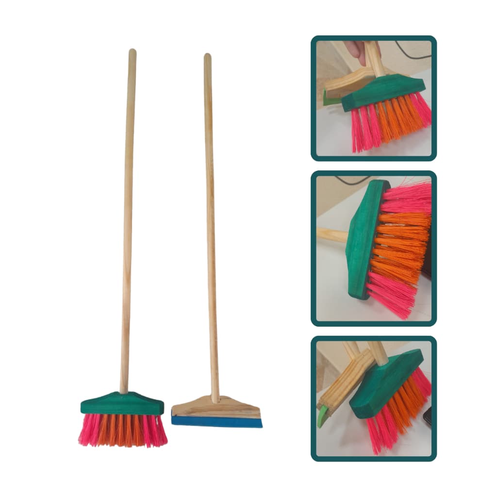 Kit Limpeza Vassoura E Rodo - Brinquedo Infantil CRIANÇA FELIZ
