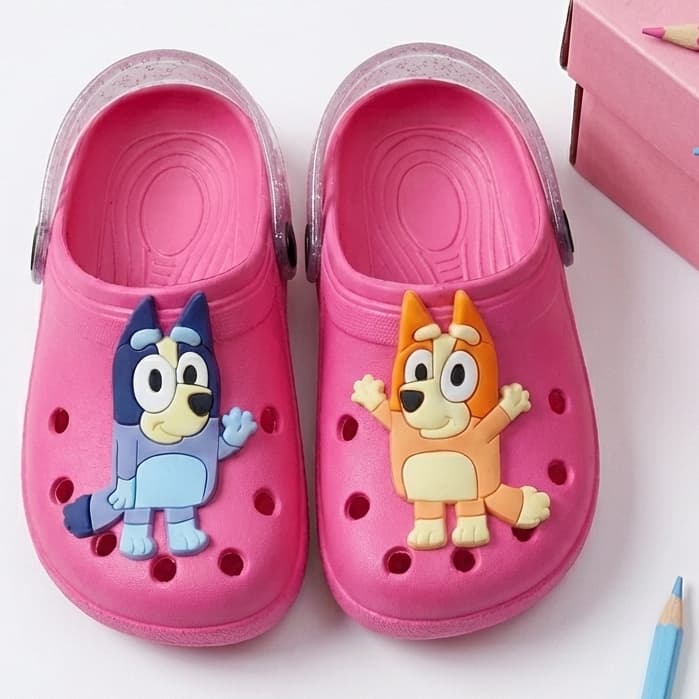 Babuche Infantil Bluey e Bingo Papete Menina Feminino Volta As Aulas Flexível Macio