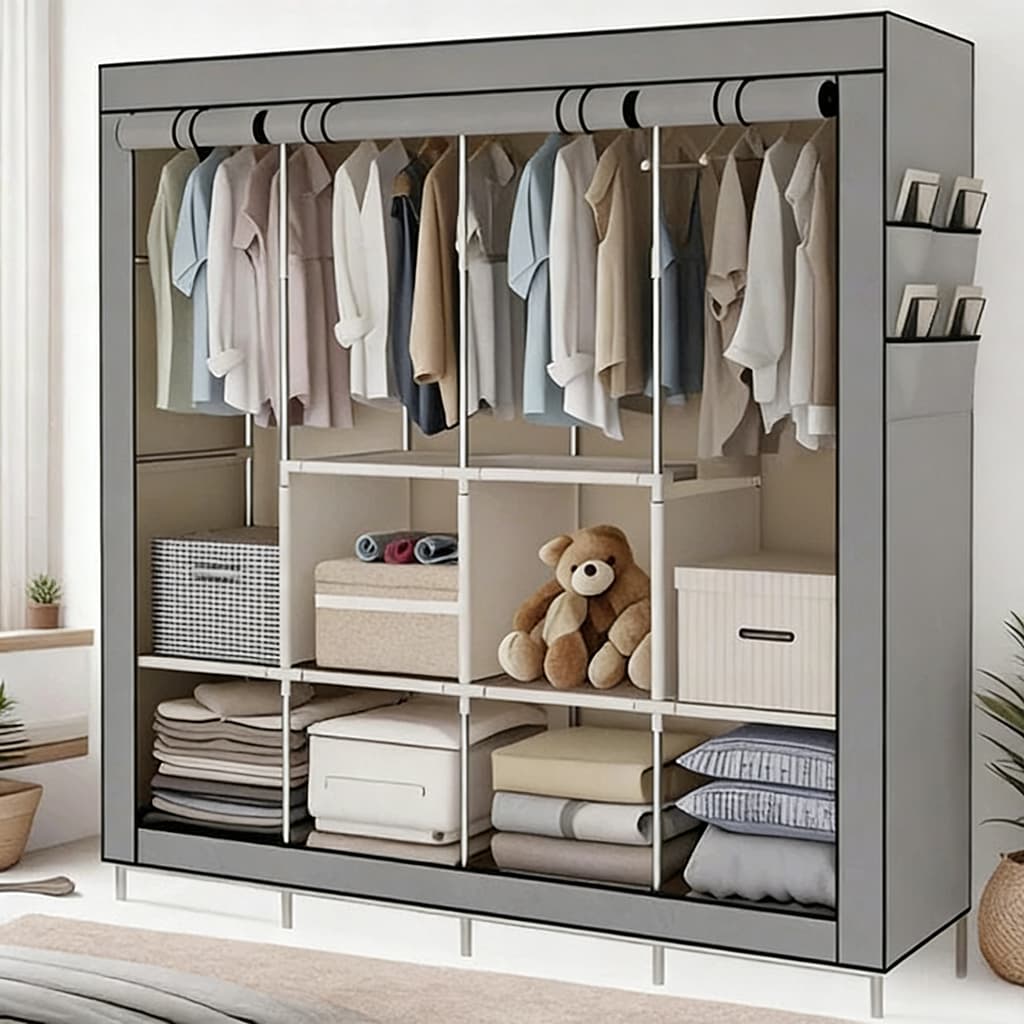 Guarda Roupa Dobrável Organizador De Roupas Portátil Multiuso Armário Organizador 4 Divisórias