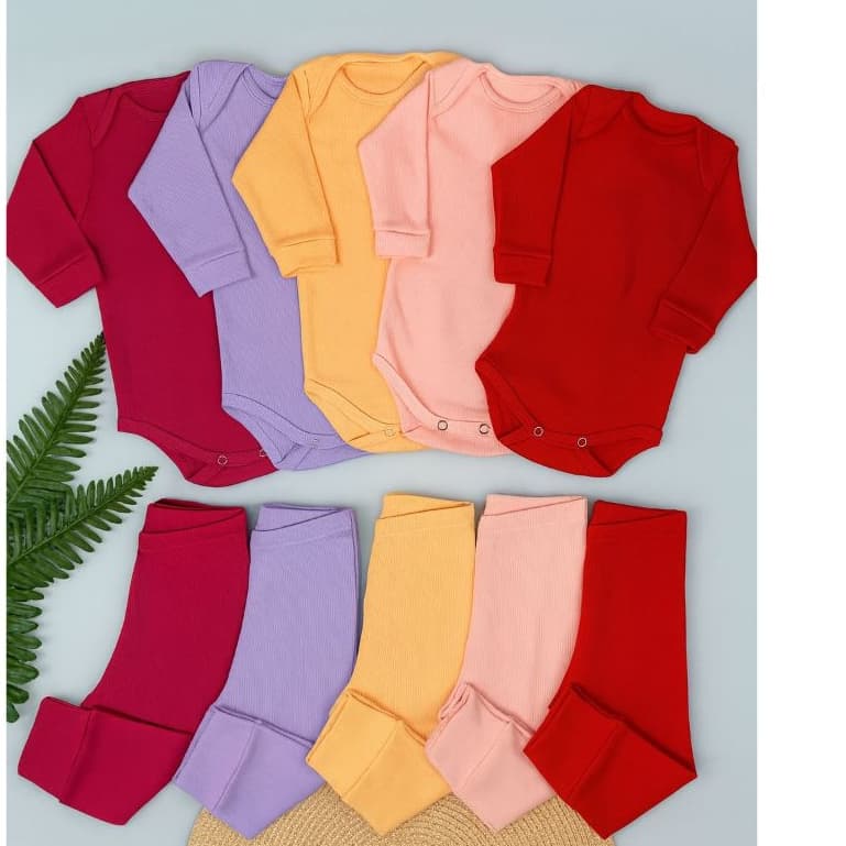 Kit 10 Peças Body e Calça de Ribana Longo Inverno / verão  RN ao 3 anos