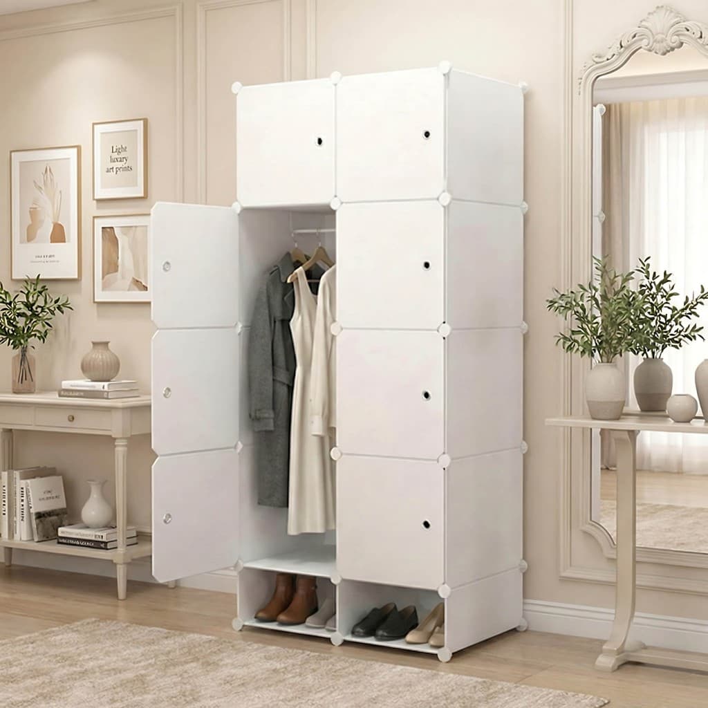 Guarda-Roupa Modular Plástico Grande 、Sapateira, Divisórias,Com Furos