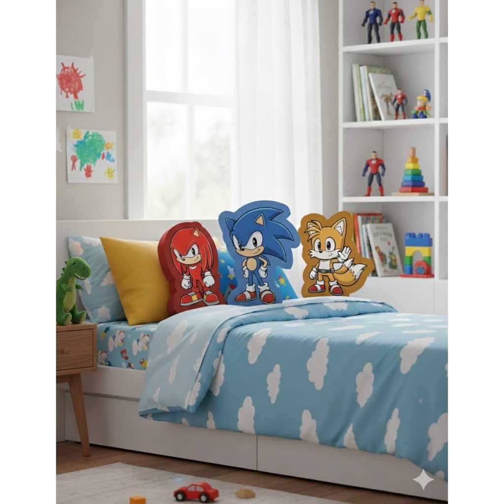 Almofadas Irregulares Infantis Sonic e Amigos