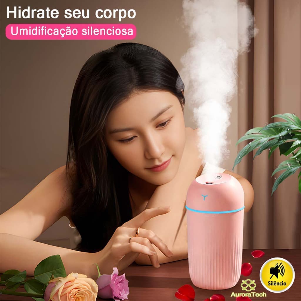Kit Umidificador De 420ml Aromatizador Purificador Led Humidificador De Ambiente Difusor De Aromas Usb Para Carro Cas