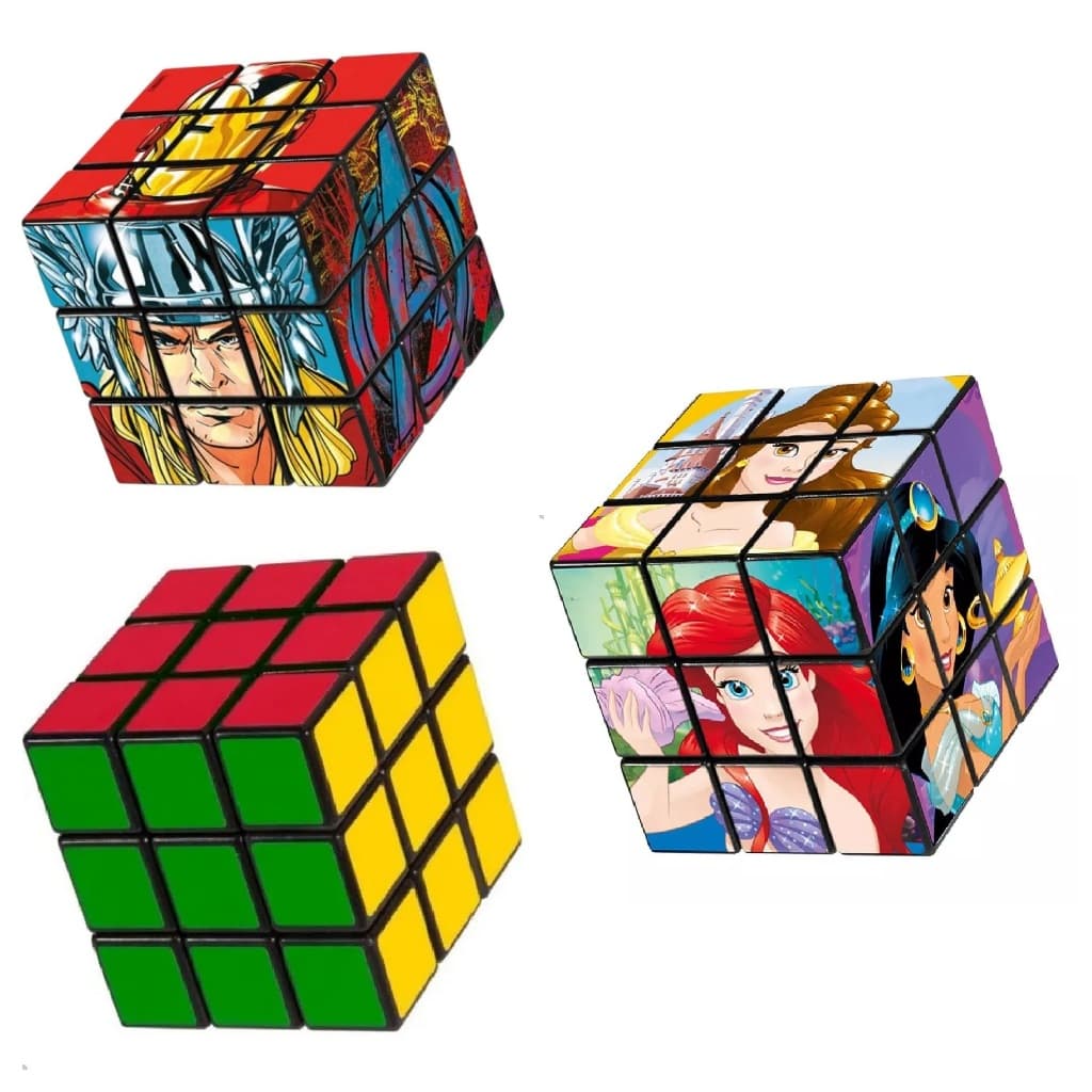 Cubo Mágico Marvel Avengers, Disney Princesa e Clássico (5 cm x 5 cm) Escolha o seu! (Etitoys/Braskit)