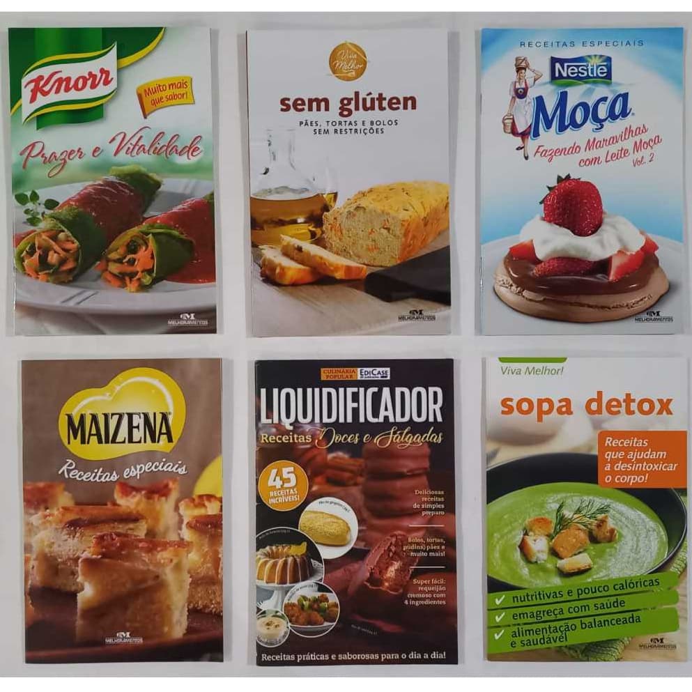 Kit 6 LIVROS RECEITAS DOCES E SALGADOS Práticas Rápidas e Deliciosas