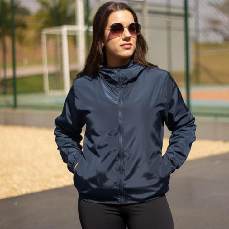 Corta Vento Feminino Básico Sem Forro Academia Corrida Resistente Água