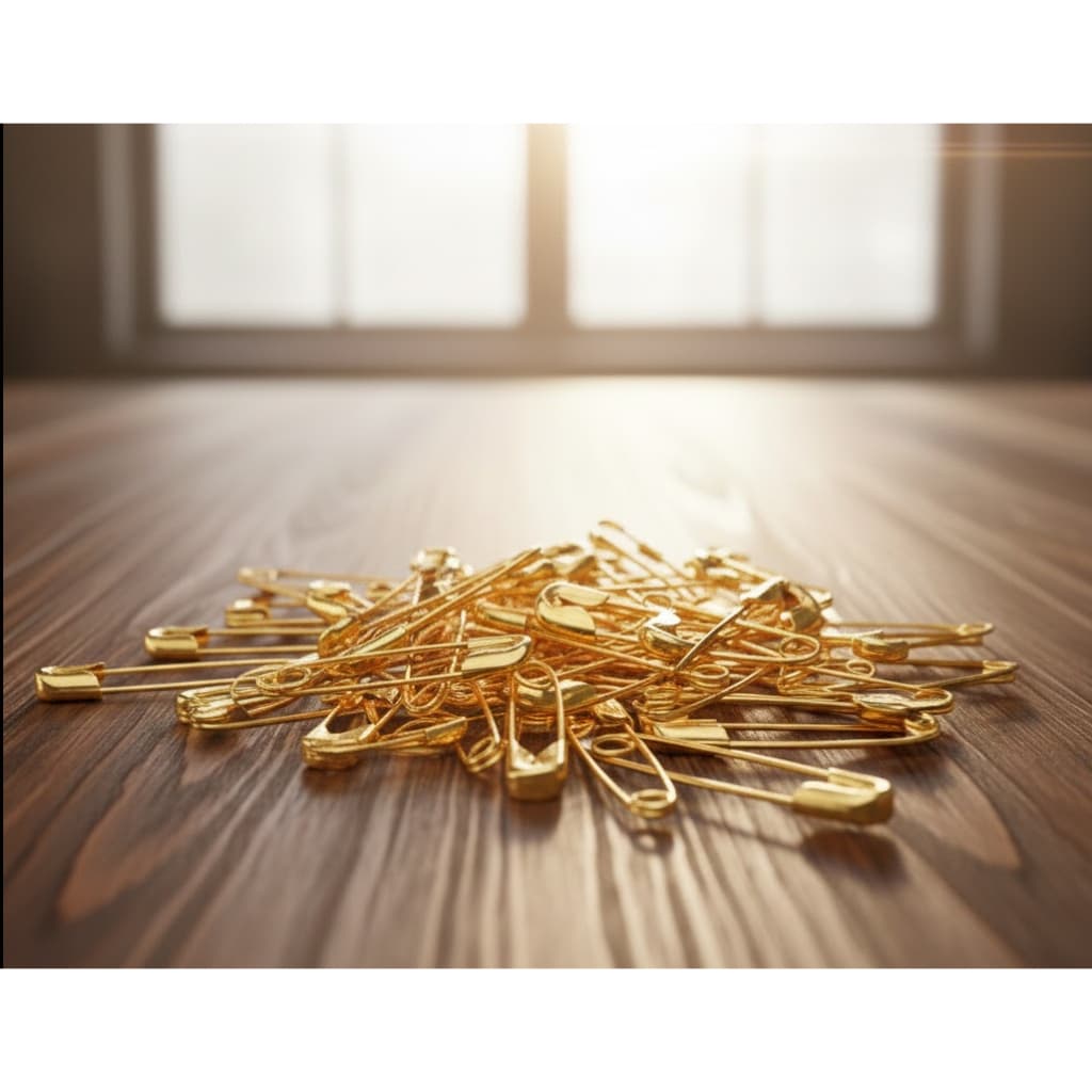 Alfinete de Segurança Ouro - Pacote com 100/50 Unidades Varios Tamanhos