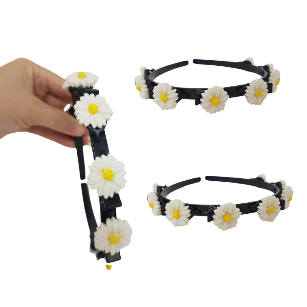 Acessórios Cabelo Crianças Meninas Tiara Diadema Banda Headband Presilha Flor Branca