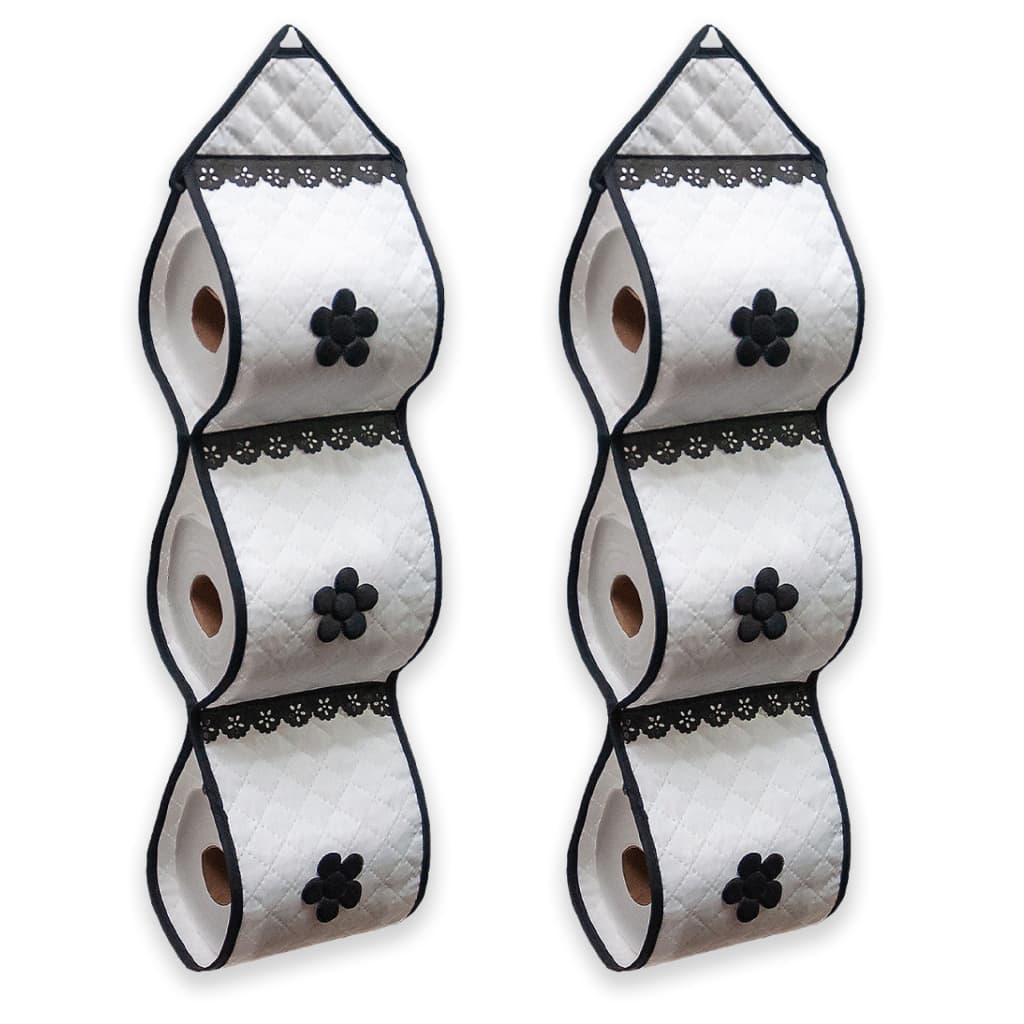 kit 2 Porta Papel Higiênico Matelado 3 Rolos 70x16 Organizador Banheiro Várias Cores