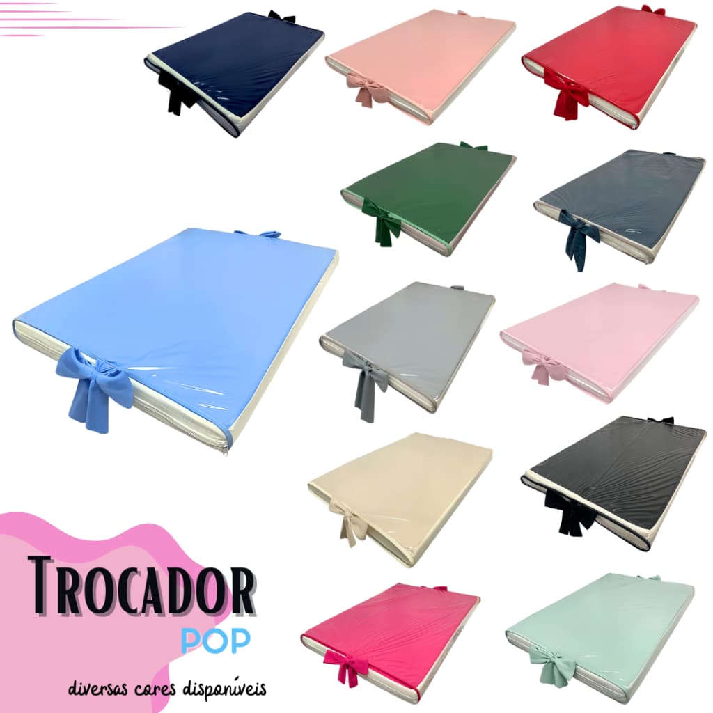 Trocador de Cômoda com Plástico Impermeável e Zíper Americano - Diversas Cores