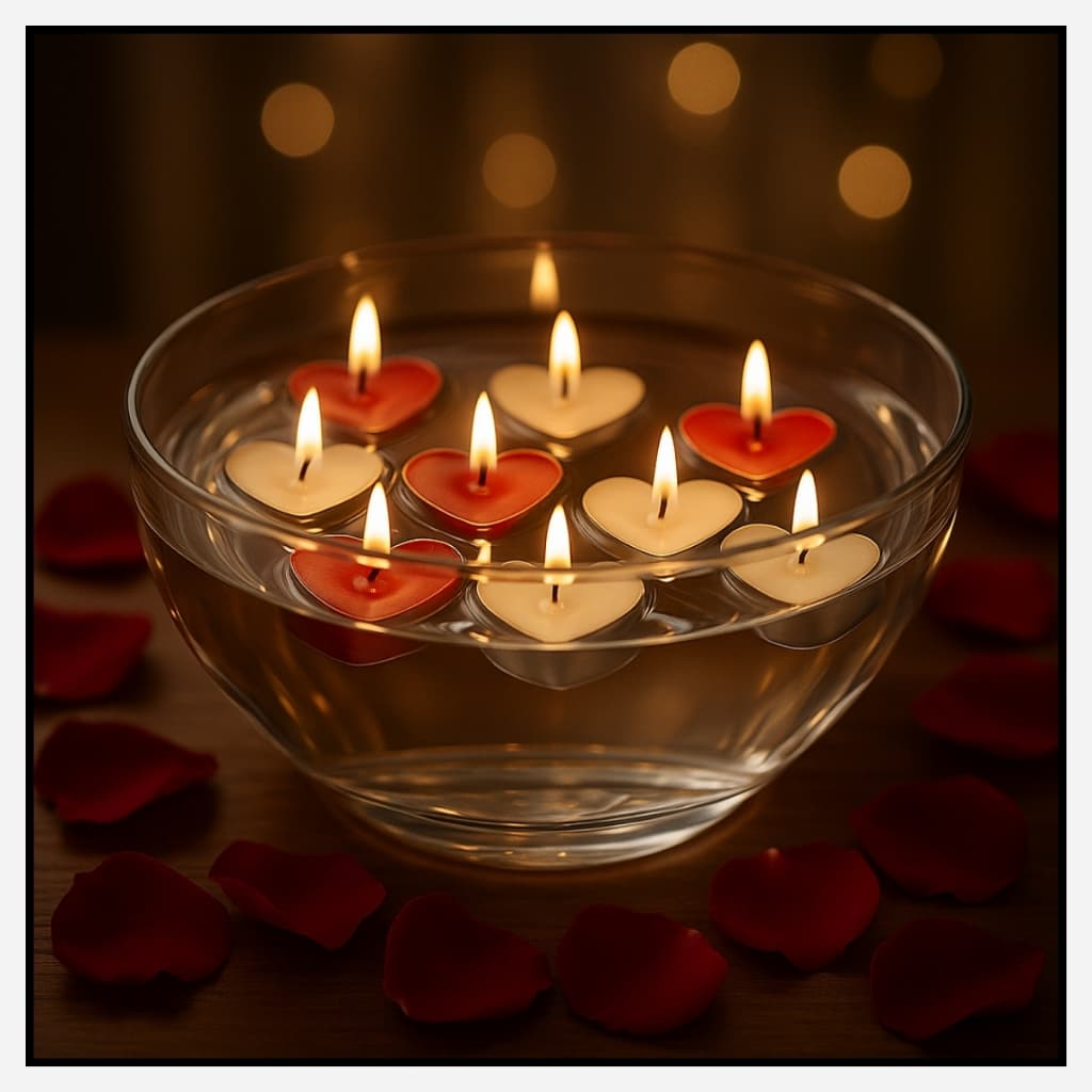 Vela Perfumada Coração Flutuante Decorativa kit com 10 Velas Namorados Decoração Casamento
