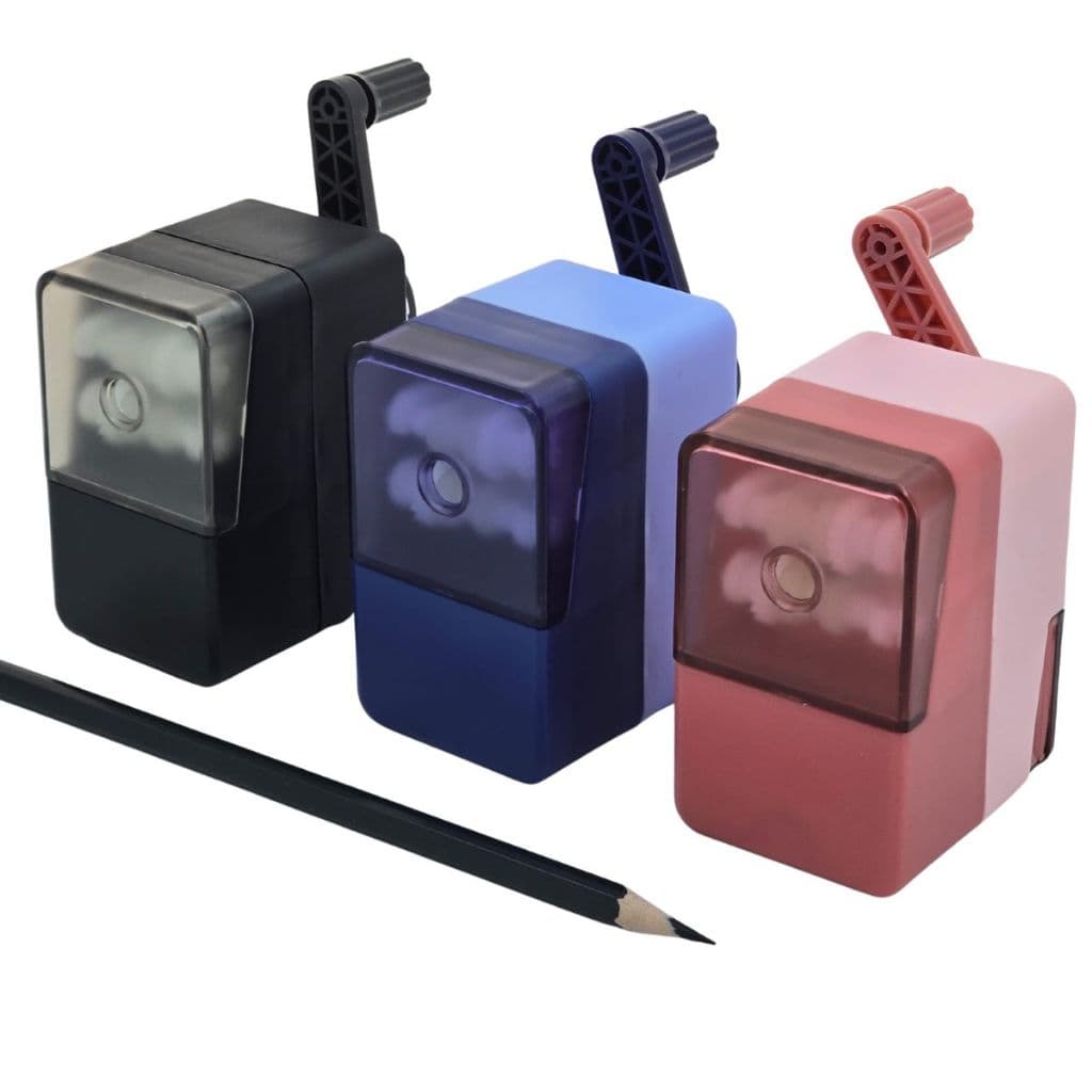 Apontador de Mesa Manual com Manivela Escolar e Escritório