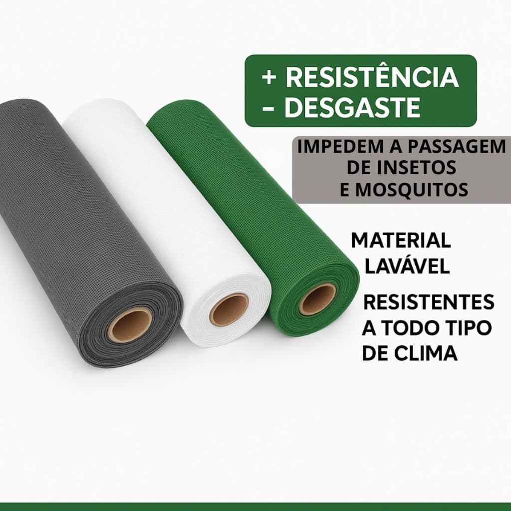 Tela Mosquiteira 1,20m Altura Até 5m de Comprimento Super Resistente