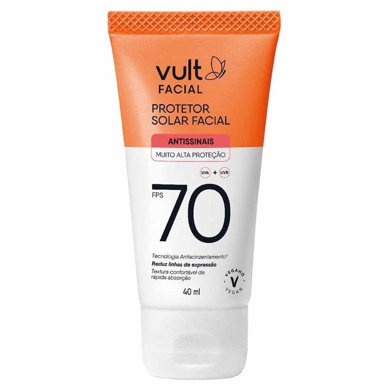 Protetor Solar Facial Vult Antissinais FPS70 40ml